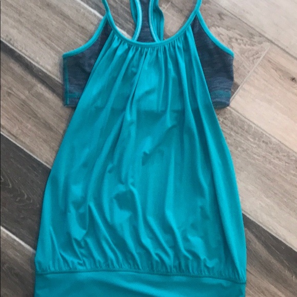 Lululemon NO LIMIT  tank - turquoise and gray sz 8 - Picture 2 of 4